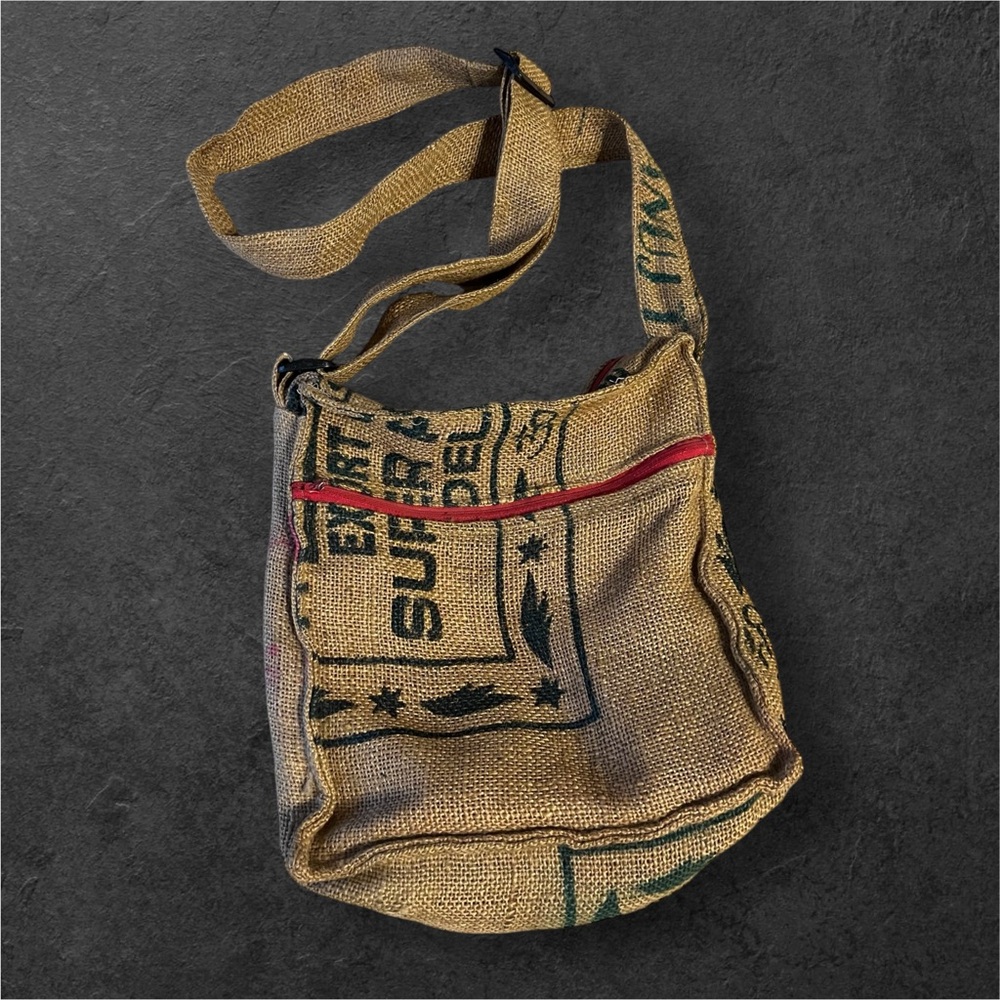 Eco-Friendly Burlap Crossbody Bag